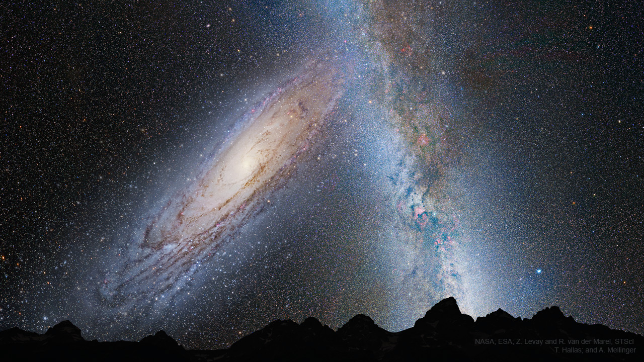 تصویر روز ناسا: برخورد اجتناب‌ناپذیر کهکشان آندرومدا با راه شیری