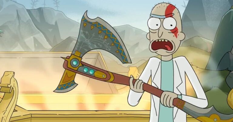 تبلیغ بازی God of War Ragnarok توسط سریال Rick and Morty