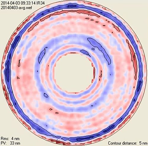 زبری سطح آینه اصلی تلسکوپ رصدخانه ملی