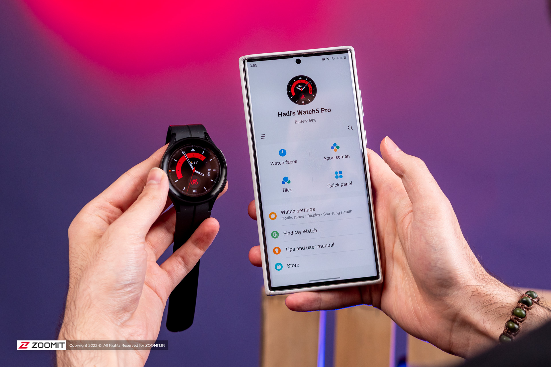 جفت شدن گلکسی واچ ۵ پرو با گلکسی S22 اولترا