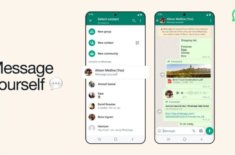 واتس‌اپ شروع به انتشار قابلیت «ارسال پیام به خود» کرد