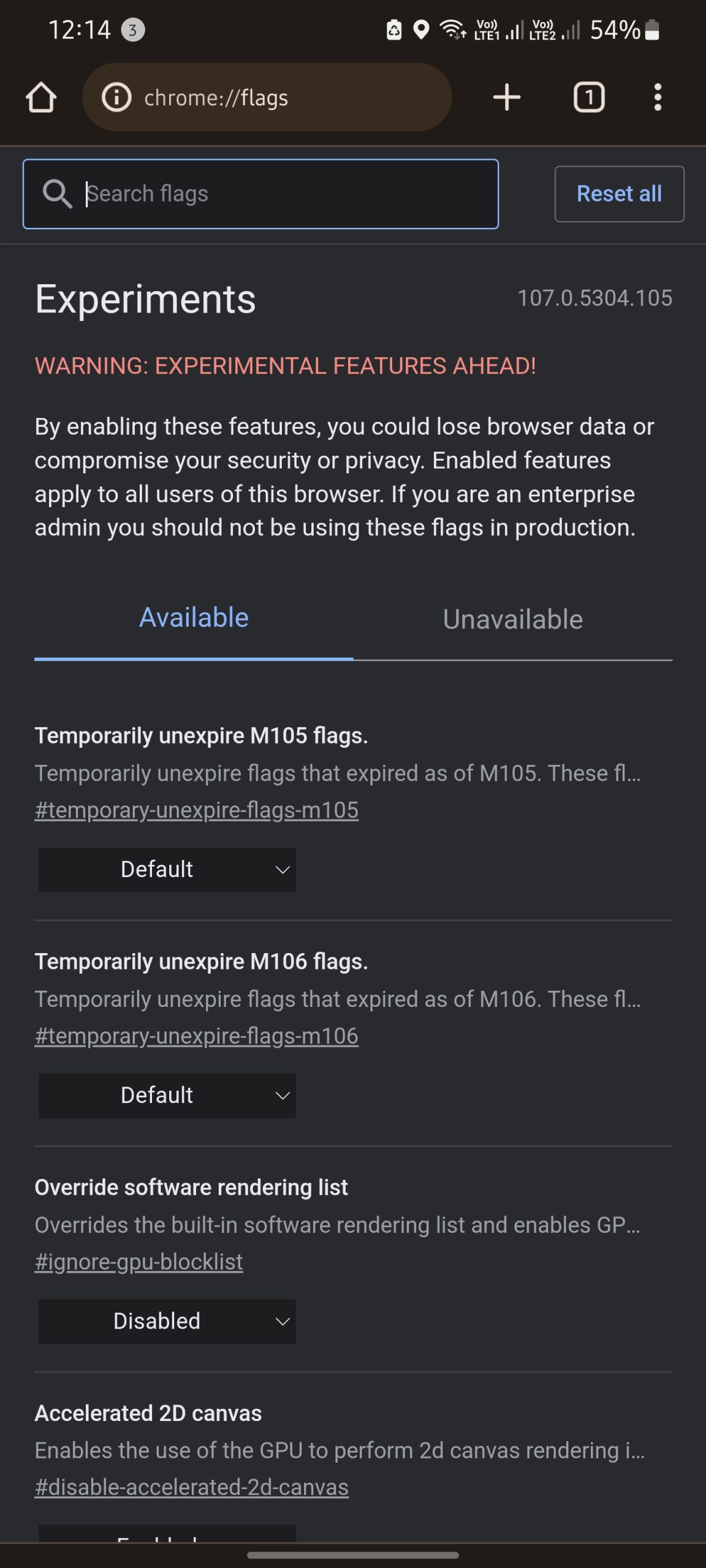 فلگهای کروم