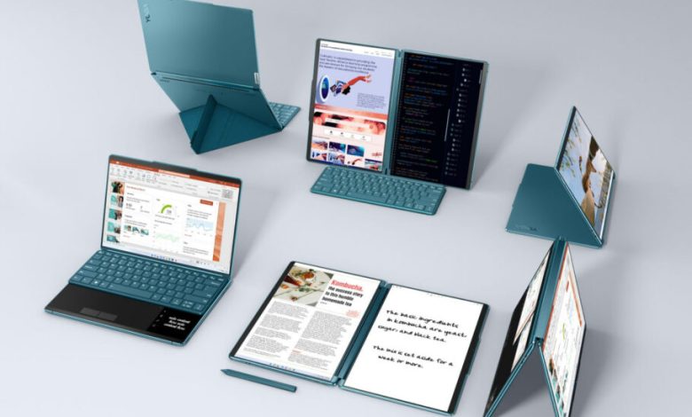 لنوو از لپ‌تاپ Yoga Book 9i با دو نمایشگر 13 اینچی OLED رونمایی کرد