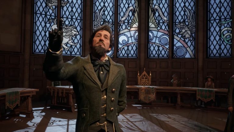 نقش آفرینی سیمون پگ به عنوان مدیر هاگوارتز در بازی Hogwarts Legacy