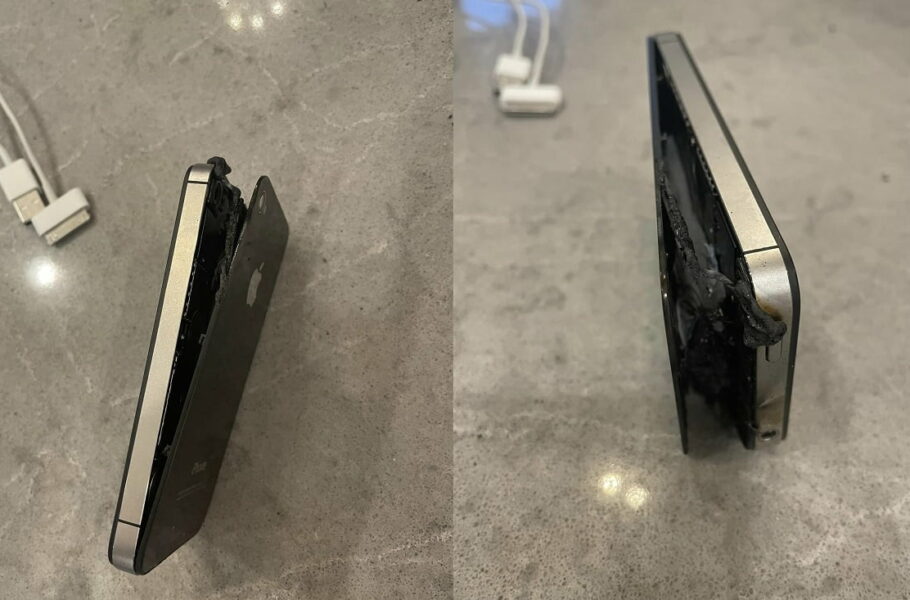 وقتی آیفون مقابل دوربین هنگام شارژشدن به‌طور ناگهانی آتش می‌گیرد! [تماشا کنید]