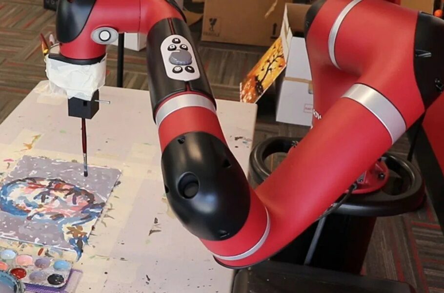 این بازوی رباتیک با کمک هوش مصنوعی می‌تواند نقاشی‌های هنری خلق کند [تماشا کنید]