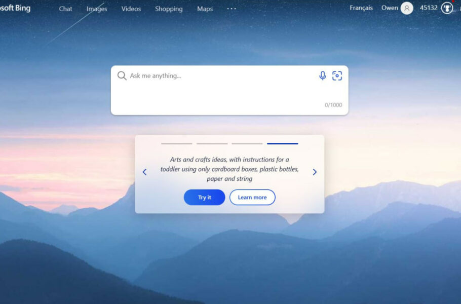 بعضی از کاربران می‌توانند نسخه‌ای از موتور جستجوی بینگ را ببینند که با ChatGPT ادغام شده است