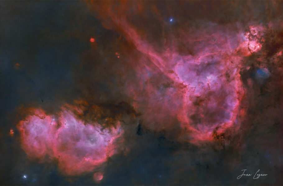 تصویر روز ناسا: سحابی‌های قلب و روح