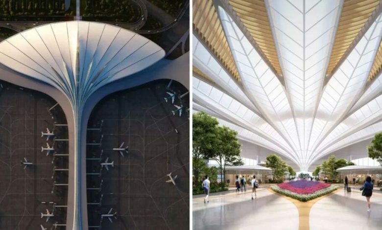 سبک و شناور مثل پر؛ طرح خیره‌کننده معماران چینی برای فرودگاه شهر چانگچون رونمایی شد