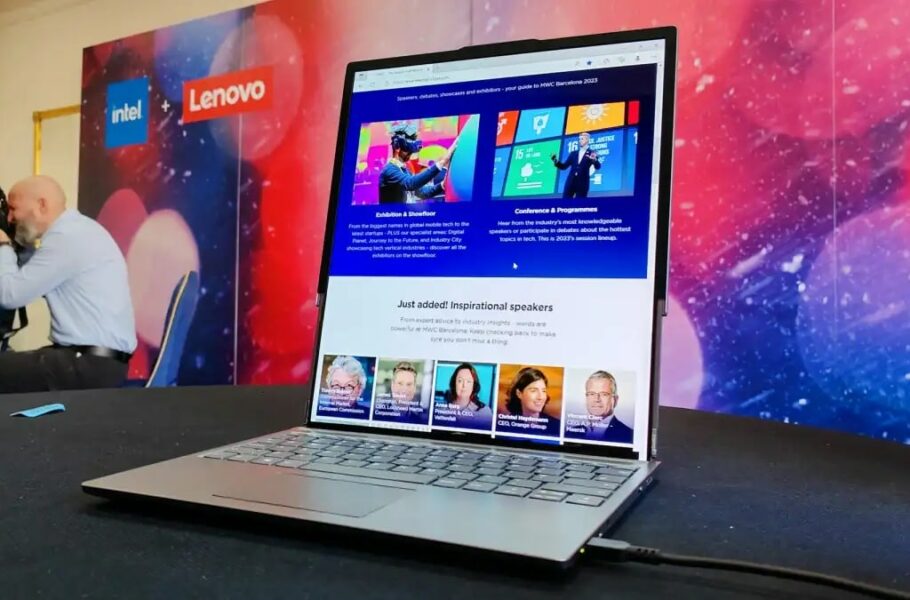 لنوو یک لپ‌تاپ مفهومی با نمایشگر رول‌شونده را در MWC 2023 به نمایش گذاشت [تماشا کنید]