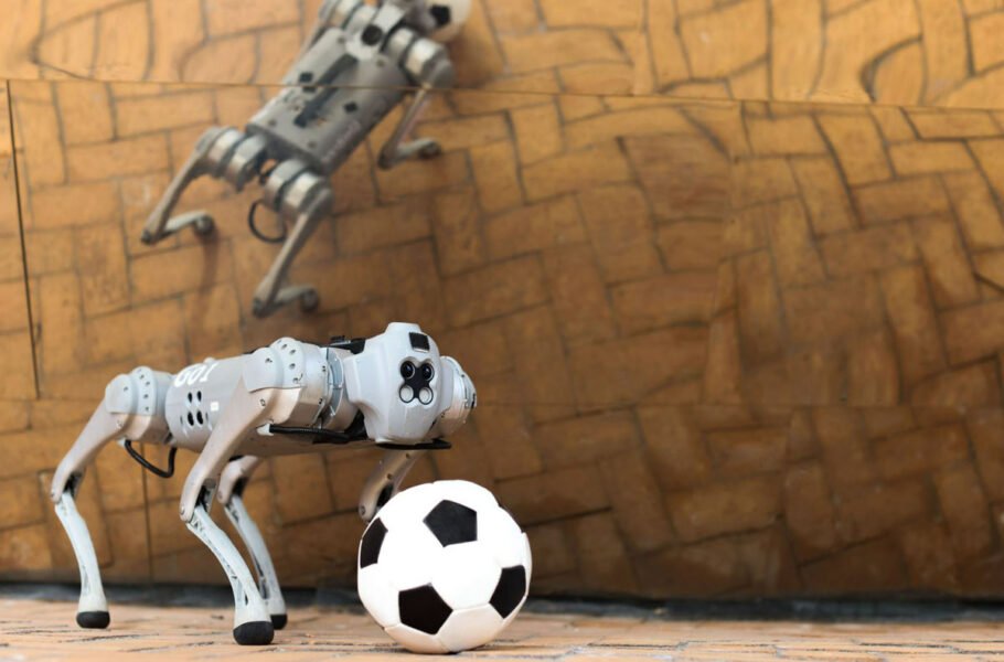 این سگ رباتیک می‌تواند روی چمن، شن و برف فوتبال بازی کند [تماشا کنید]