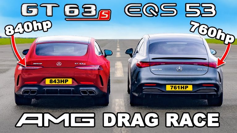 درگ مرسدس AMG GT63 S E-Performance با EQS53، هیبرید یا تمام برقی؟