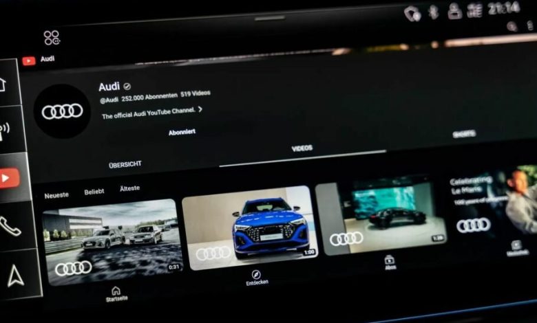 آئودی یوتیوب را به خودروهای خود می‌آورد
