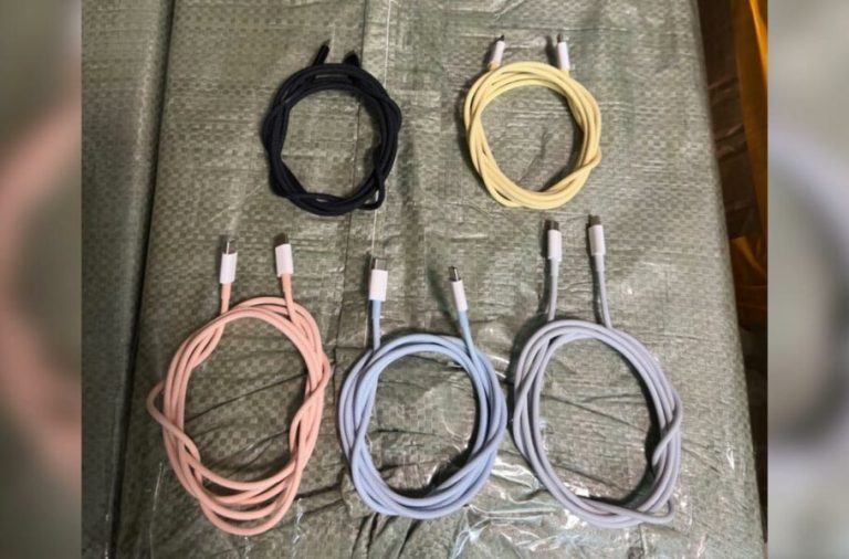 اولین تصاویر از کابل‌های USB-C رنگی و بافته‌شده سری آیفون 15 افشا شد