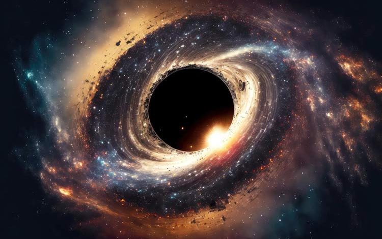 تغذیه یک اختروش توسط یک سیاهچاله