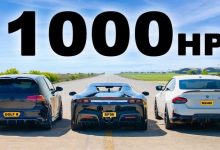 نبرد 1000 اسب بخار! درگ فراری SF90 با گلف R و بی‌ام‌و M240i تیونینگ