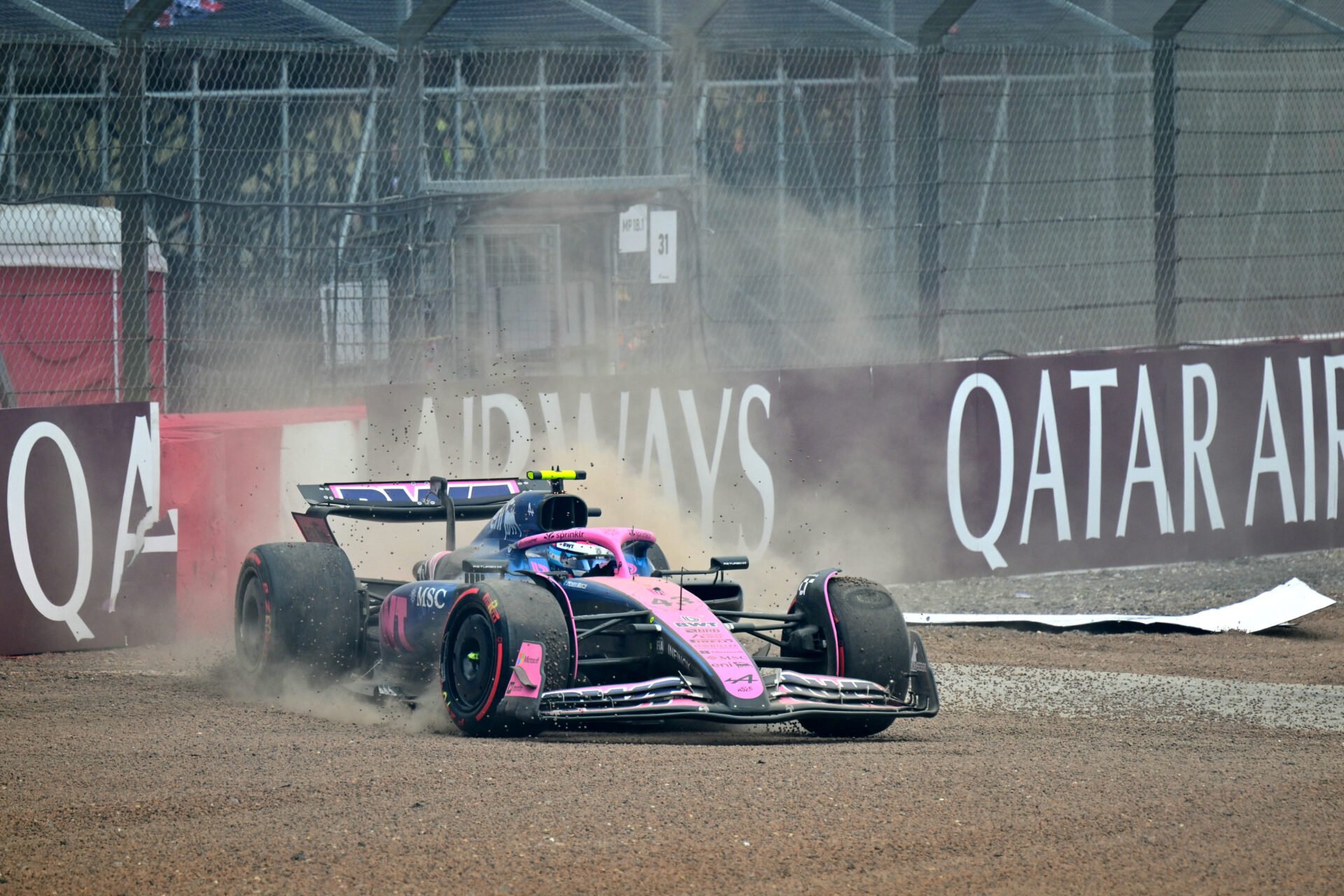 What Flavio Briatore was seen doing on Alpine pitwall after Franco Colapinto's British Grand Prix crash