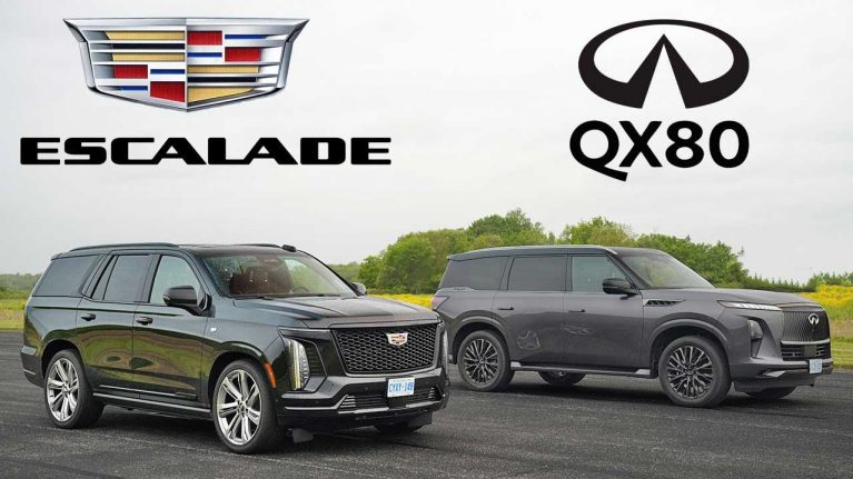 درگ شاسیبلندهای لوکس غولپیکر، کادیلاک اسکالید در برابر اینفینیتی QX80